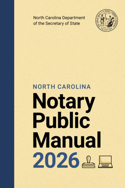 North Carolina Notary Public Manual 2026 cover